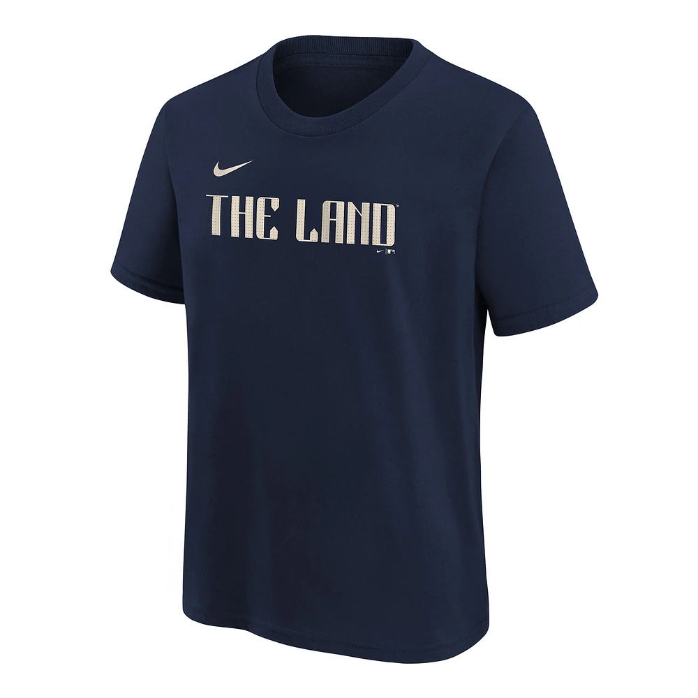 T-shirt Nike bleu marine Cleveland Guardians City Connect pour jeune