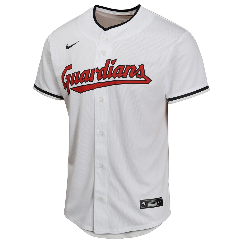 Maillot de joueur match à domicile Nike Shane Bieber pour jeunes des Cleveland Guardians, blanc