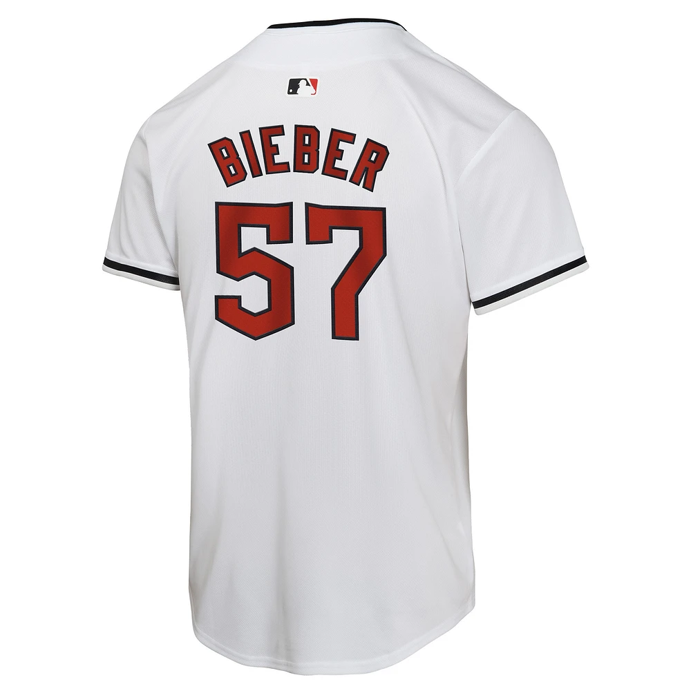 Youth Nike Shane Bieber White Cleveland Guardians Home Game Player Jersey