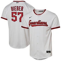 Youth Nike Shane Bieber White Cleveland Guardians Home Replica Player Jersey