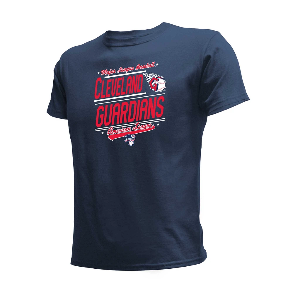 Ensemble de t-shirts bleu marine/blanc Cleveland Guardians pour jeunes