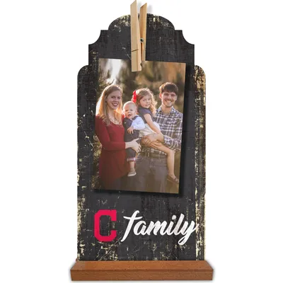 Cleveland Indians 6'' x 12'' Family Clothespin Sign