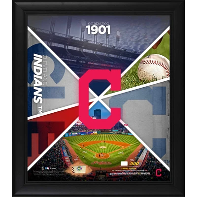 Cleveland Indians Framed 15" x 17" Team Impact Collage with a Piece of Game-Used Baseball - Limited Edition of 500