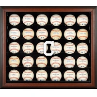 Cleveland Indians Logo Brown Framed 30-Ball Display Case