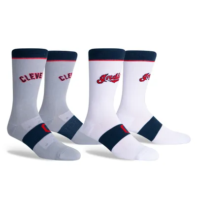 Cleveland Indians Two-Pack Home & Away Uniform Crew Socks