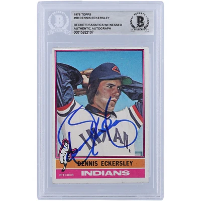 Dennis Eckersley Cleveland Indians Autographed 1976 Topps Series 1 #98 Beckett Fanatics Witnessed Authenticated Rookie Card