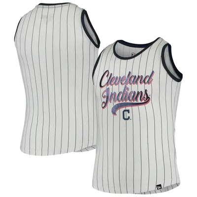 Atlanta Braves New Era Women's Pinstripe Jersey Tank Top - White/Red