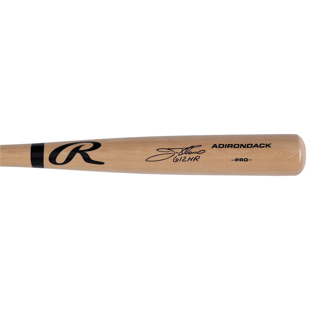 Jim Thome Cleveland Indians Autographed Blonde Rawlings Pro Bat with "612 HR" Inscription