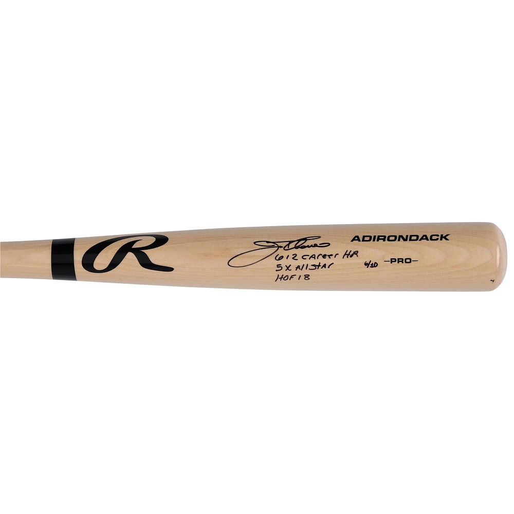 Jim Thome Cleveland Indians Autographed Blonde Rawlings Pro Bat with Multiple Inscriptions