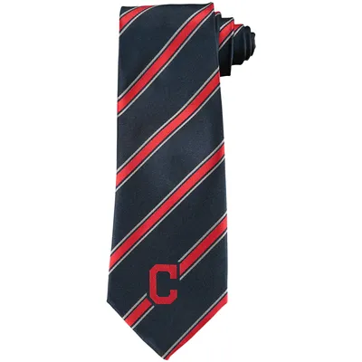 Cleveland Indians Woven Poly Striped Tie