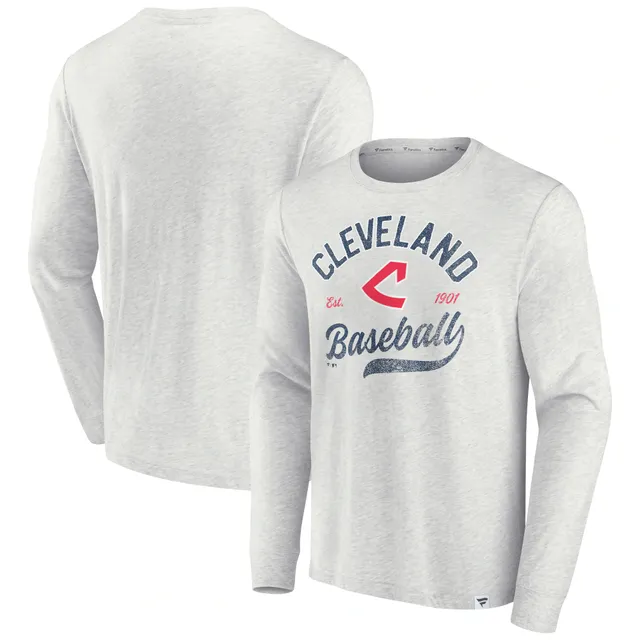 Fanatics Mens Blue & Gray Cleveland Indians 3/4 Length Baseball