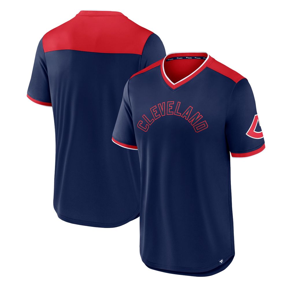 Fanatics Branded Men's Fanatics Branded Navy/Red Cleveland Indians  Cooperstown Collection True Classics Walk-Off V-Neck T-Shirt