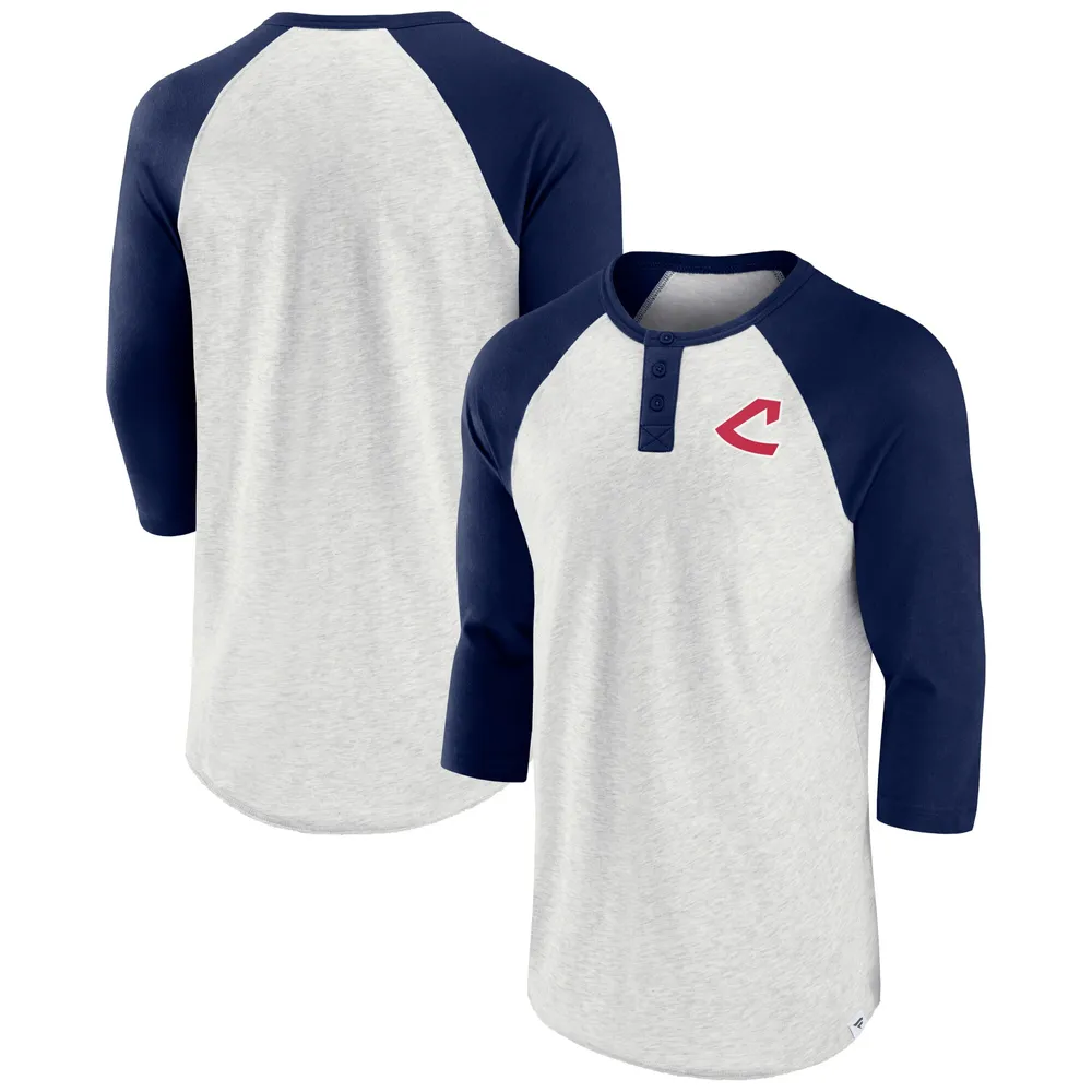 Lids Cleveland Indians Fanatics Branded True Classics Better Believe Raglan  Henley 3/4-Sleeve T-Shirt - Oatmeal/Navy