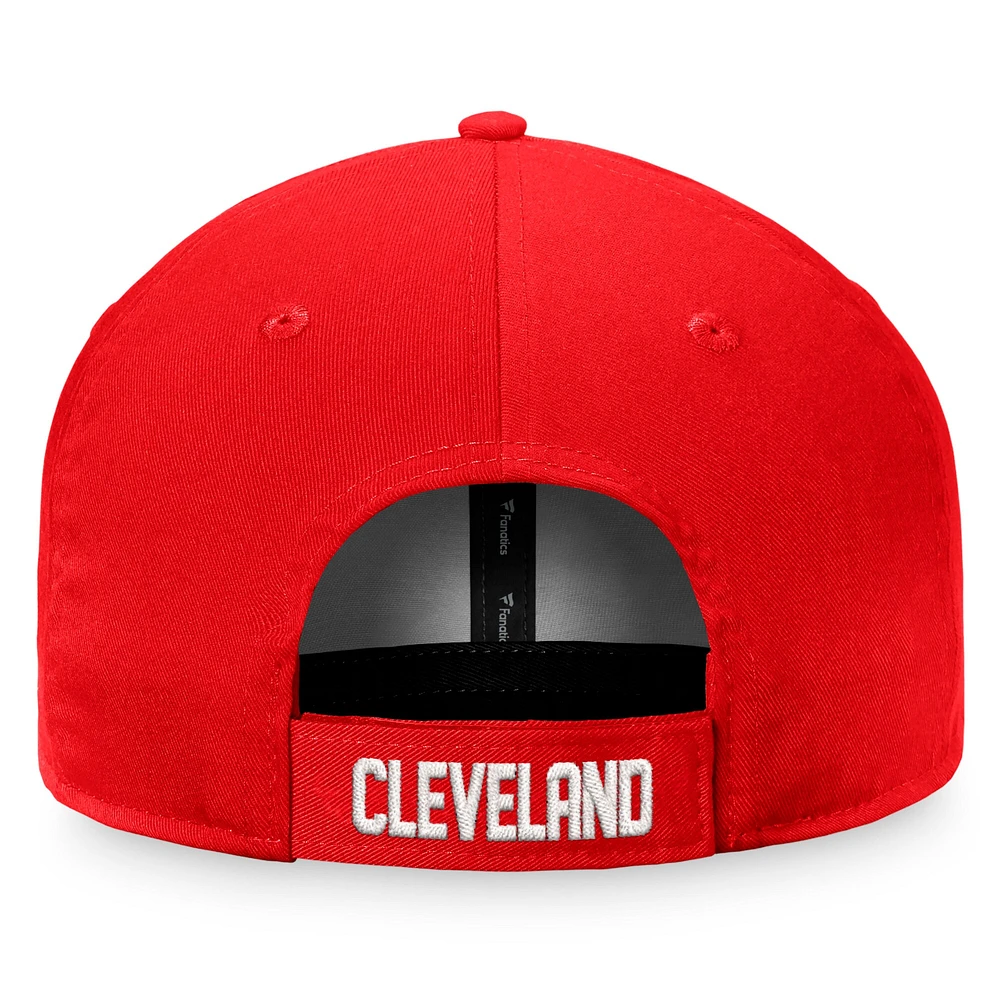 Men's Fanatics Branded Red Cleveland Indians Cooperstown Collection Core Adjustable Hat