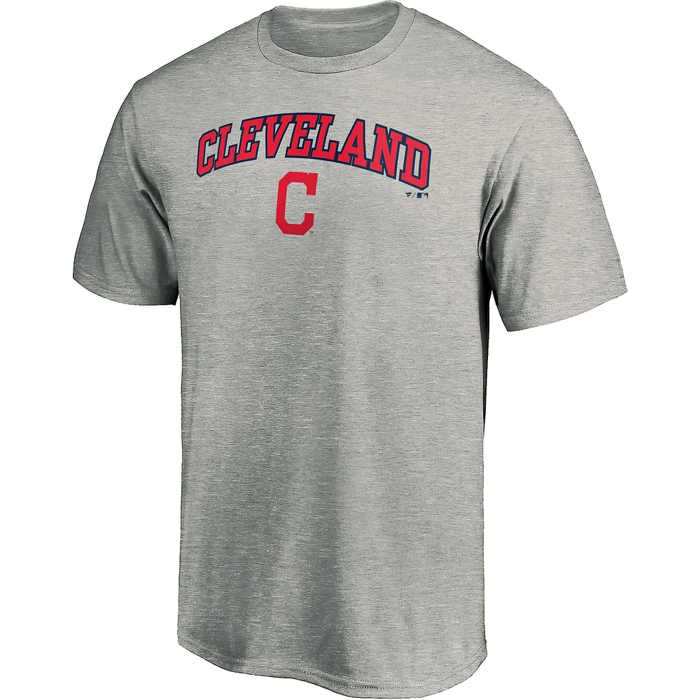 T-shirt Heart & Soul Fanatics pour hommes, gris chiné, Cleveland Indians