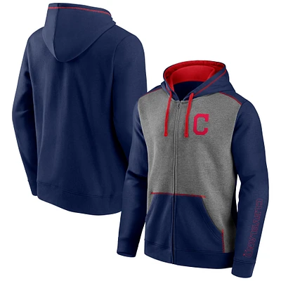 Men's Fanatics Navy/Heathered Gray Cleveland Indians Expansion Team Full-Zip Hoodie