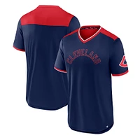 Men's Fanatics Navy/Red Cleveland Indians Cooperstown Collection True Classics Walk-Off V-Neck T-Shirt