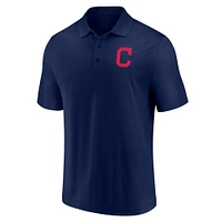 Ensemble polo à logo principal Fanatics pour hommes, bleu marine/rouge, Cleveland Indians