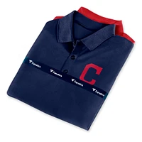 Ensemble polo à logo principal Fanatics pour hommes, bleu marine/rouge, Cleveland Indians