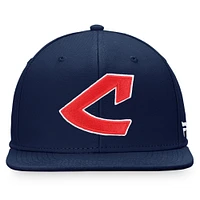 Casquette réglable de base de la collection Cooperstown des Cleveland Indians Fanatics pour hommes, bleu marine