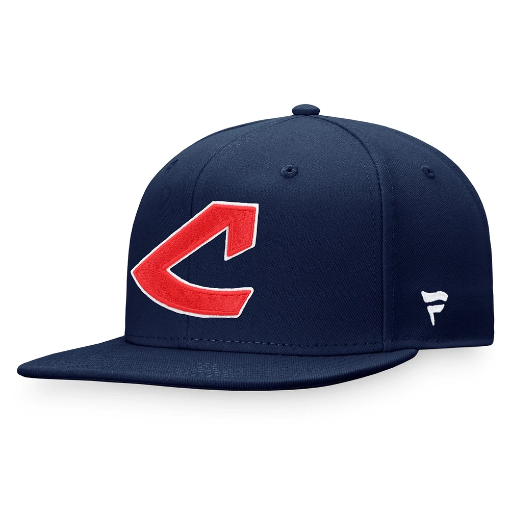 Casquette réglable de base de la collection Cooperstown des Cleveland Indians Fanatics pour hommes, bleu marine