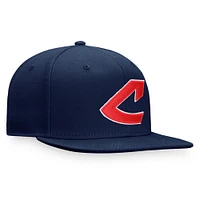 Casquette Snapback Core Snapback de la collection Cooperstown des Cleveland Indians Fanatics pour hommes, bleu marine