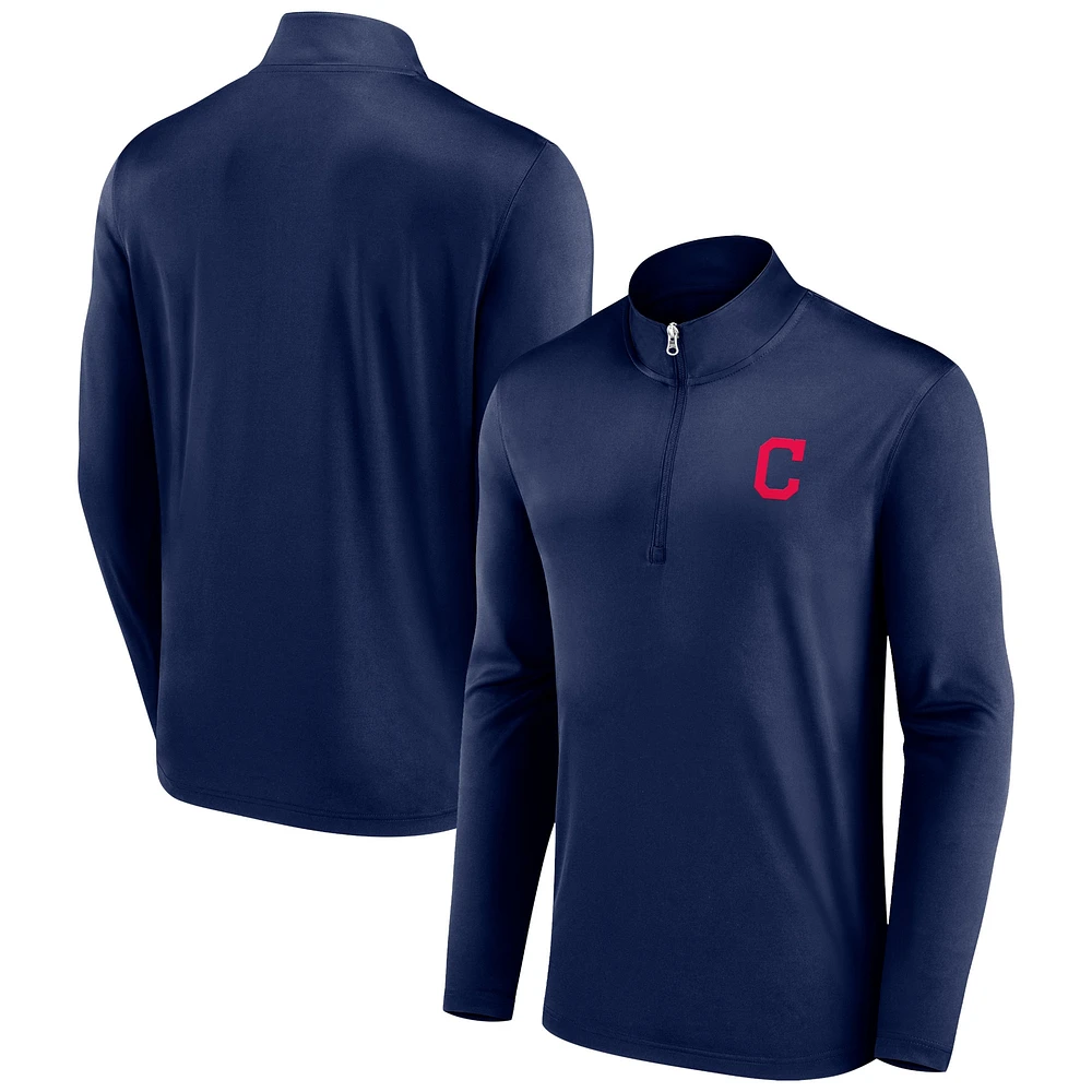 Veste à quart de zip Fanatics Navy Cleveland Indians Cooperstown Collection Underdog Mindset pour hommes