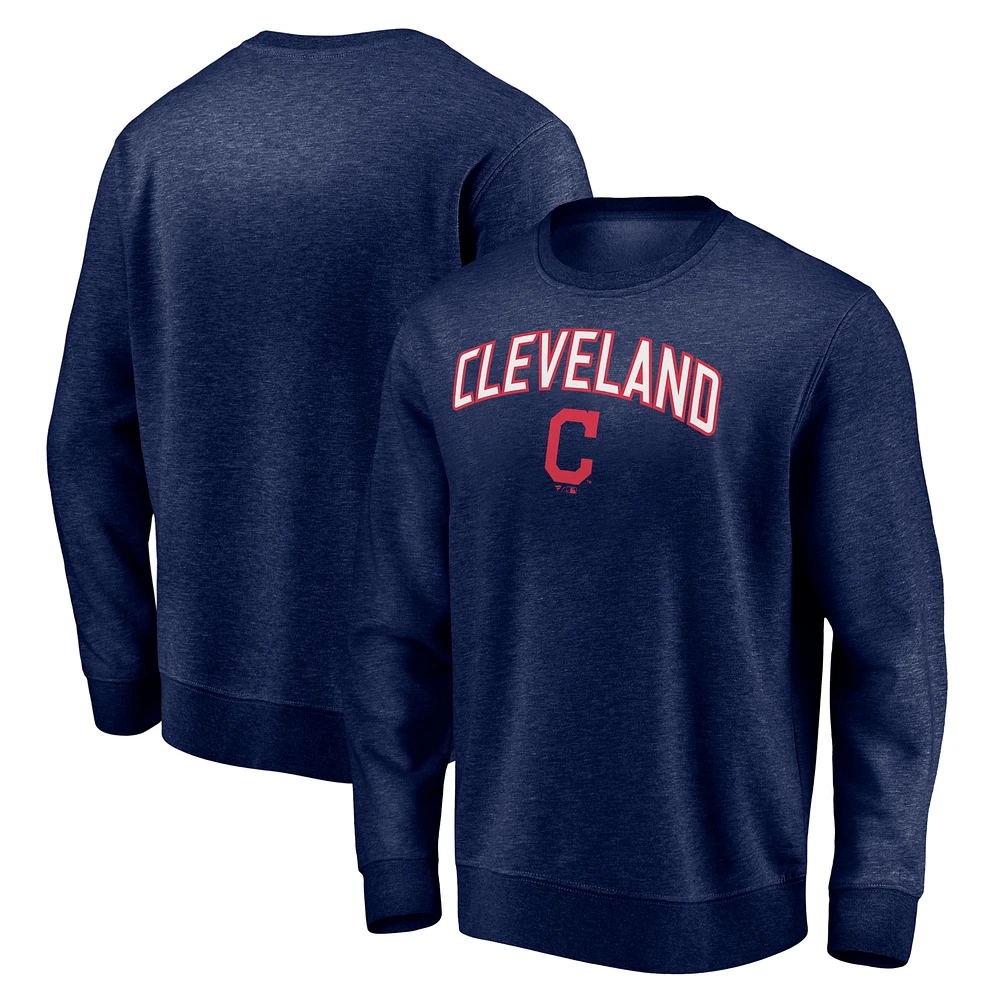 Chandail à capuchon Fanatics pour hommes bleu marine Cleveland Indians Gametime Arch