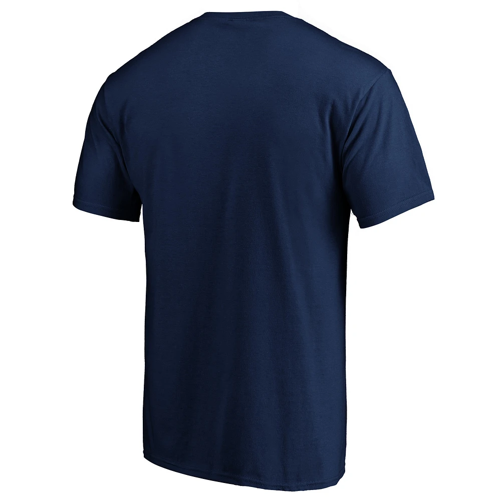 T-shirt avec logo officiel des Cleveland Indians Fanatics pour hommes, bleu marine