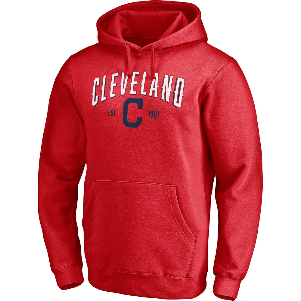 Sweat à capuche rouge Fanatics pour hommes Cleveland Indians Big & Tall Cooperstown Collection Ultimate Champion Pull