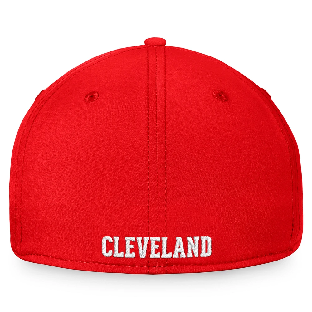 Casquette Core Flex de la collection Cooperstown des Cleveland Indians Fanatics pour hommes, rouge