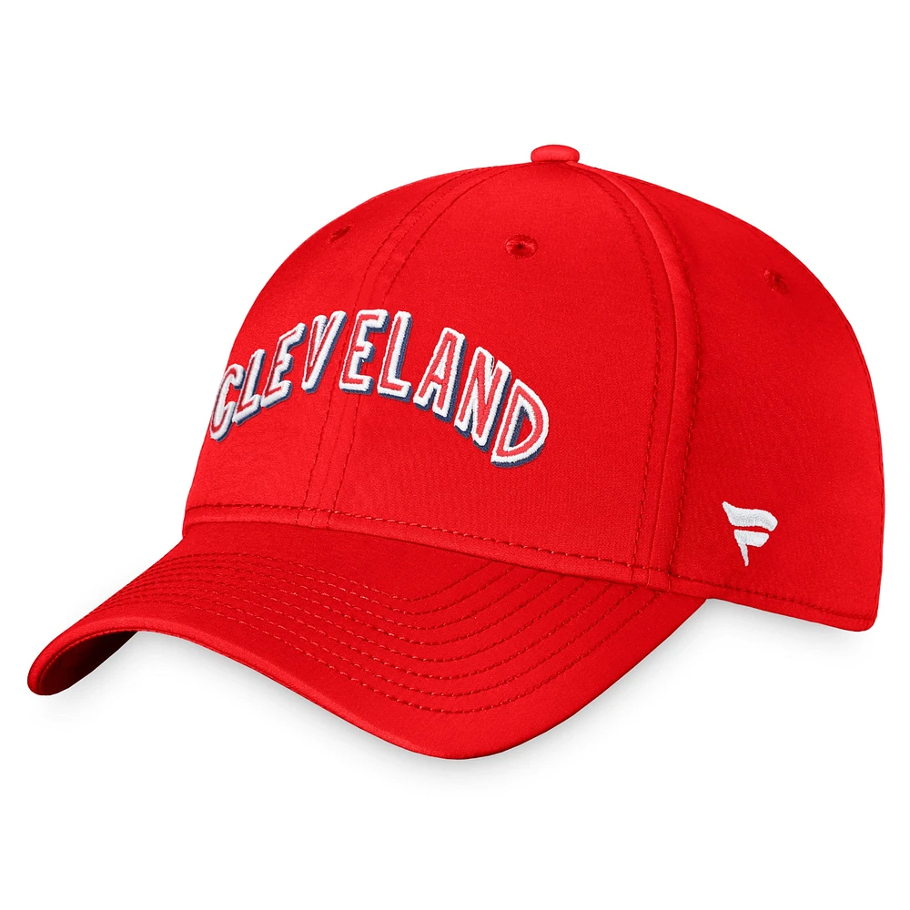 Casquette Core Flex de la collection Cooperstown des Cleveland Indians Fanatics pour hommes, rouge