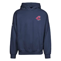 Men's Levelwear  Navy Cleveland Indians Cooperstown Collection Contact Core Pullover Hoodie