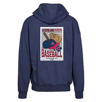 Men's Levelwear  Navy Cleveland Indians Cooperstown Collection Uphill City Core Logo Full-Zip Hoodie