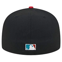 Men's New Era Black Cleveland Indians Cooperstown Collection Retro Spring Training 59FIFTY Fitted Hat