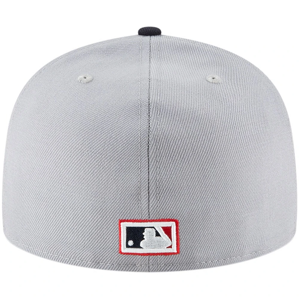 Casquette ajustée 59FIFTY en laine grise de la collection Cooperstown des Indians Cleveland New Era pour homme