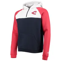 Veste à capuche New Era bleu marine/blanc Cleveland Indians Cooperstown Collection pour homme