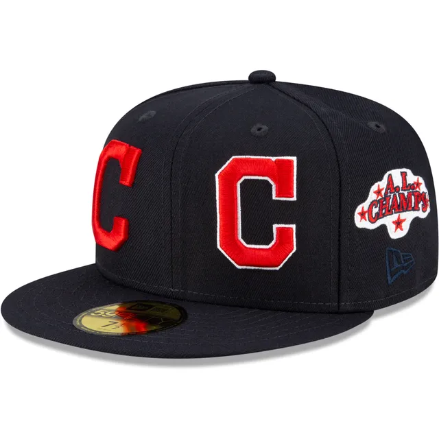 Men's New Era Navy Cleveland Indians Road Authentic Collection On Field  59FIFTY Fitted Hat