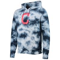 Men's New Era Navy Cleveland Indians Tie-Dye Pullover Hoodie