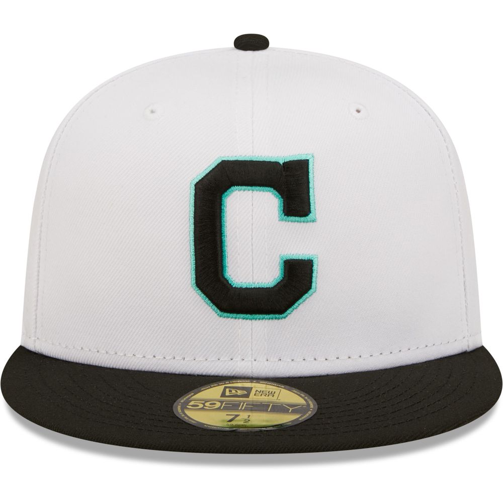 New Era 59FIFTY Cleveland Indians C Fitted Hat Black White
