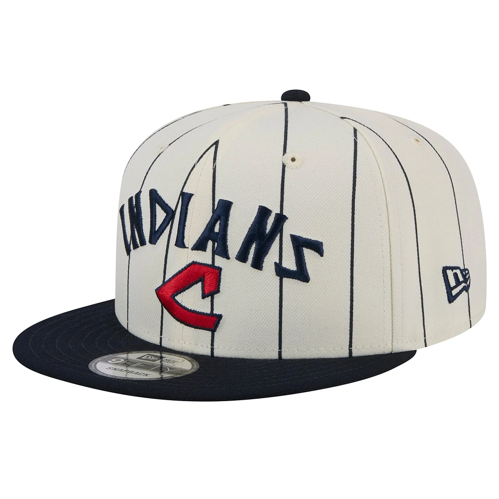 Casquette Snapback à rayures fines 9FIFTY Cleveland Indians New Era pour homme