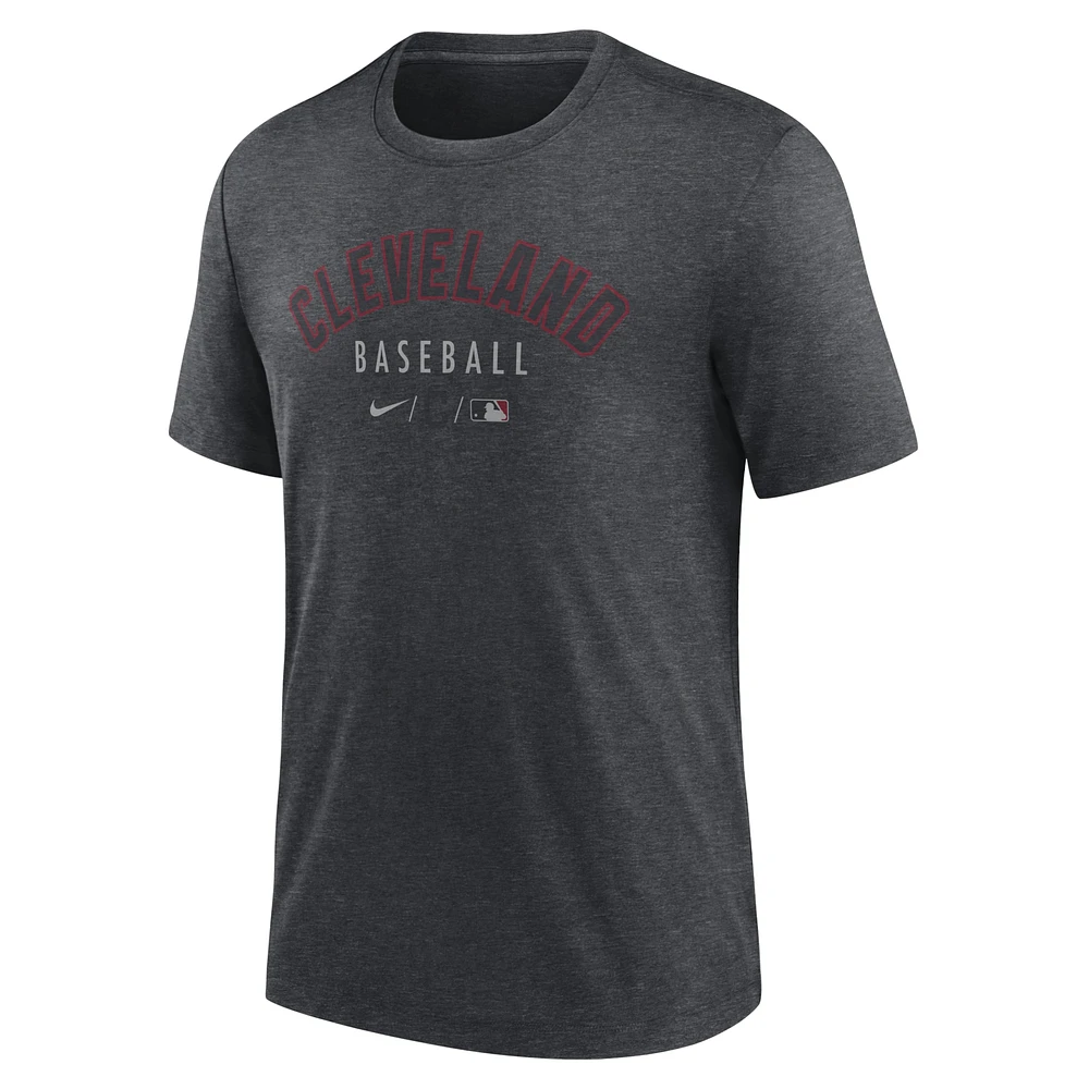 Men's Nike Gray Cleveland Indians Authentic Collection Early Work Performance Tri-Blend T-Shirt