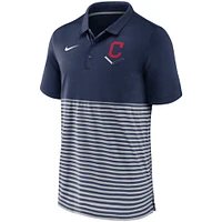 Men's Nike Navy/Gray Cleveland Indians Home Plate Striped Polo