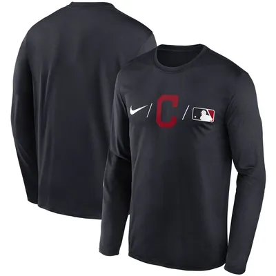 Nike Cleveland Indians Navy Blue Logo Legend Short Sleeve T Shirt