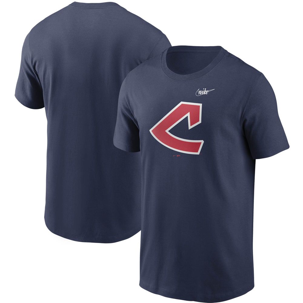 Men's Nike Navy Cleveland Indians Cooperstown Collection Logo T-Shirt