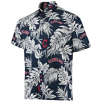 Chemise boutonnée Aloha des Indians de Cleveland Reyn Spooner pour homme, bleu marine