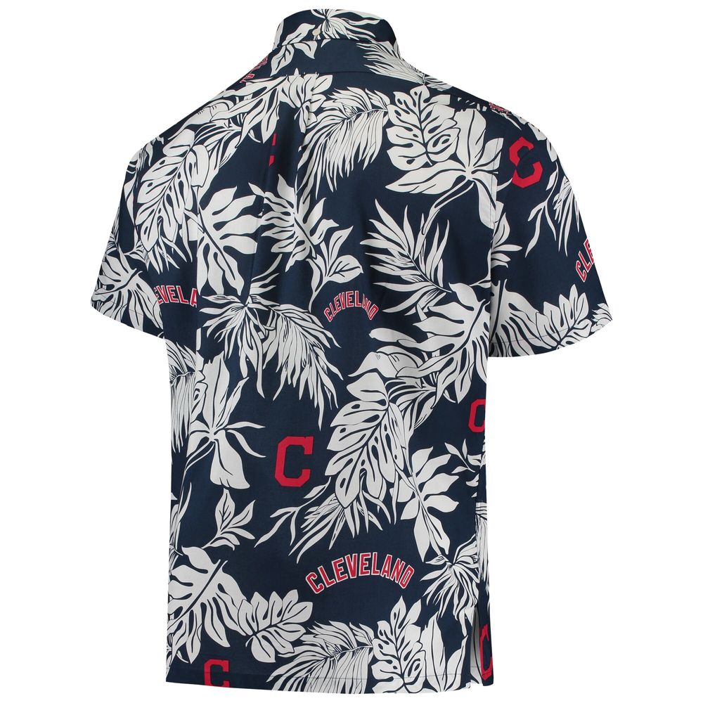 Men's Reyn Spooner Navy Cleveland Indians Aloha Button-Down Shirt Size: Small