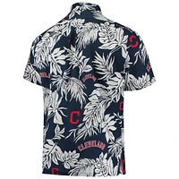 Chemise boutonnée Aloha des Indians de Cleveland Reyn Spooner pour homme, bleu marine