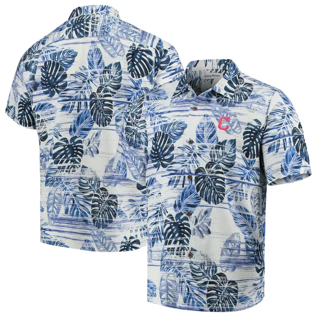 Men's Cleveland Indians Tommy Bahama Navy Seventh Inning Button-Up Shirt