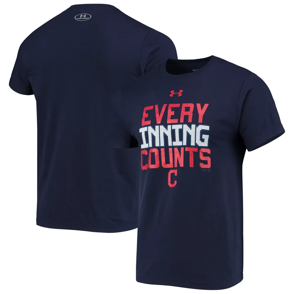 Cleveland Indians Under Armour Retro Lock Up Core Performance T-Shirt - Navy